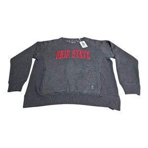 Pressbox Ohio State Buckeyes Womens L Raglan Pullover Sweatshirt Gray Pockets